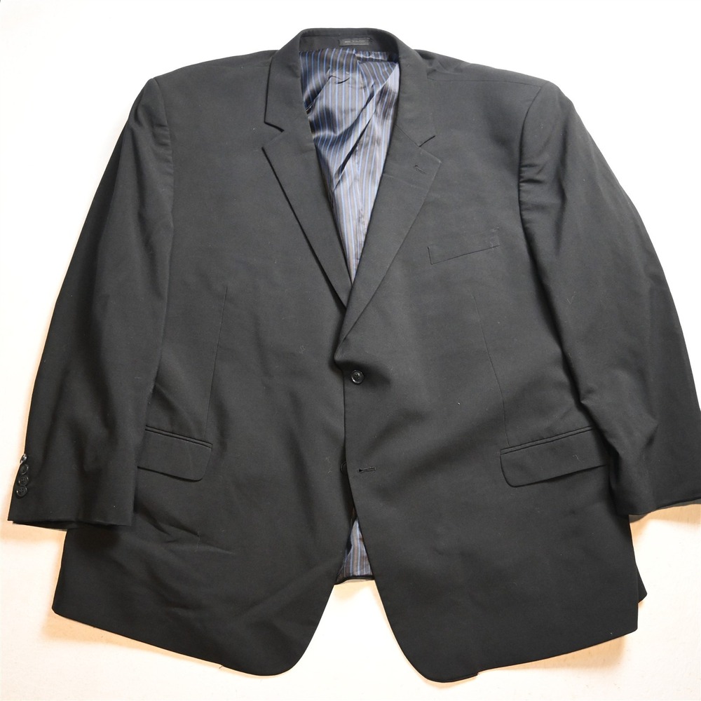 CM Gold Series 58R Black Wool Strong Shoulder Mens Blazer Suit Jacket Sport Coat